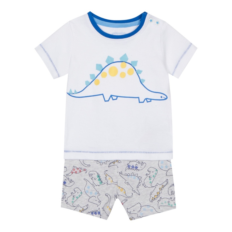 bluezoo - 'Baby Boys' White Dinosaur Print T-Shirt And Shorts Set Review