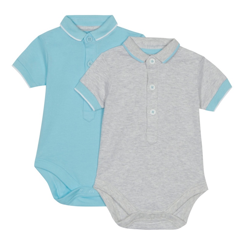 bluezoo - 'Set Of 2 Babies' Grey And Blue Bodysuits Review