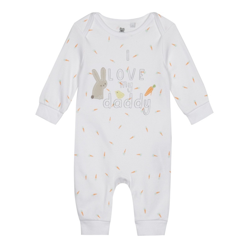 bluezoo - Babies White Organic 'I Love My Daddy' Carrot Print Sleepsuit Review