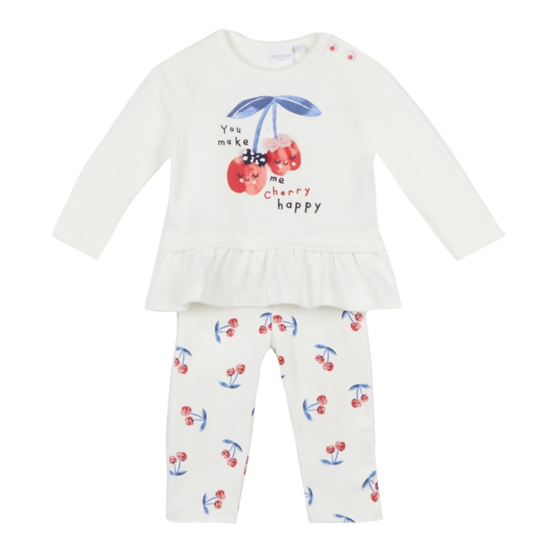 bluezoo - Baby Girls' Off White Cherry Applique Top And Bottoms Set Review