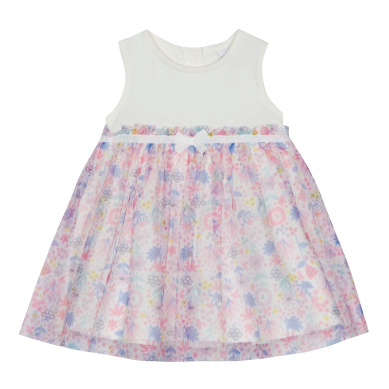 bluezoo - Baby Girls' Multi-Coloured Mesh Floral Dress Review