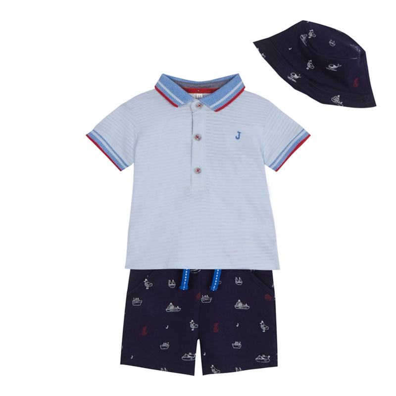 J by Jasper Conran - 'Baby Boys' Blue Striped Polo Shirt, Shorts And Hat Set Review