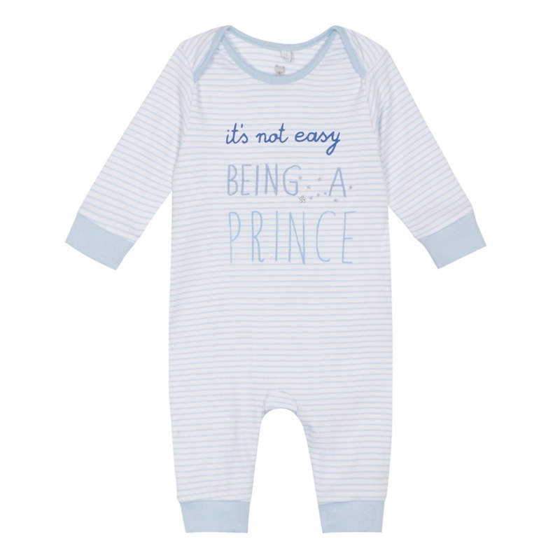 bluezoo - Baby Boys' Blue Striped 'Being A Prince' Sleepsuit Review