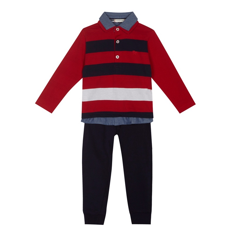 J by Jasper Conran - Boys' Navy Striped Rugby Shirt And Jogging Bottoms Set Review