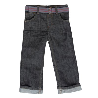 Boys dark blue turn up jeans