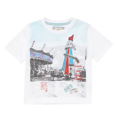 Boys white fairground t-shirt