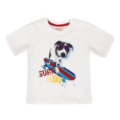 White surf dog boys t-shirt