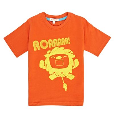 bluezoo Orange lion print t-shirt
