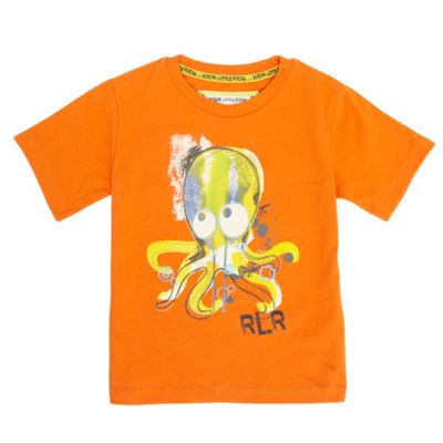 Orange squid print boys t-shirt