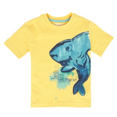 Boys yellow shark print t-shirt
