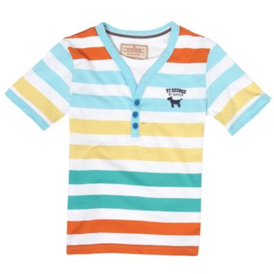 St George by Duffer Boys striped y neck t-shirt