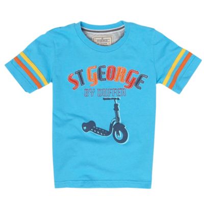 St George by Duffer Boys blue bike logo t-shirt