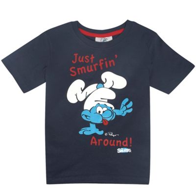 Character Boys blue Smurfs t-shirt