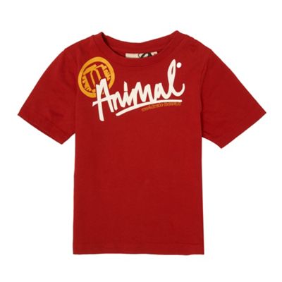 Animal Red boys slogan t-shirt