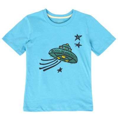 Boys turquoise space ship print charity t-shirt