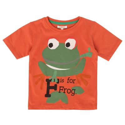 Boys orange F is for Frog t-shirt