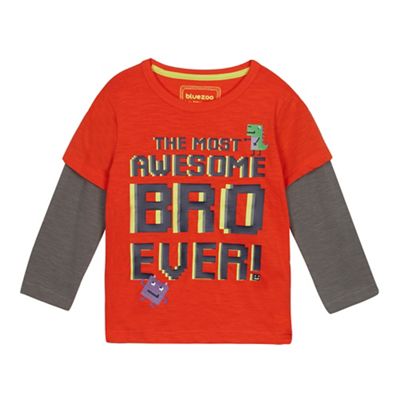 Boys orange striped Mischief t-shirt