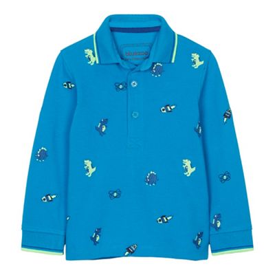Boys blue dinosaur embroidered jeans