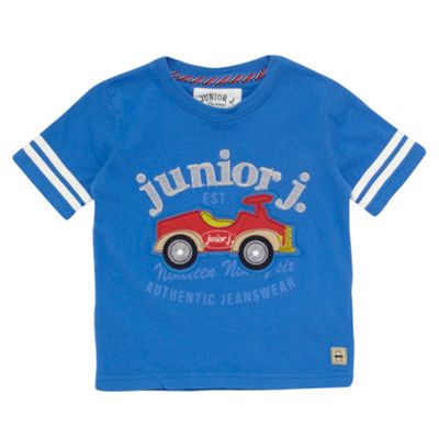 Boys blue applique car t-shirt
