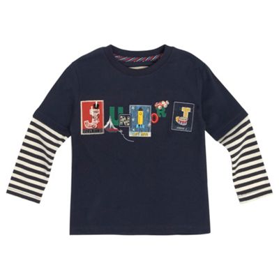 Boys navy Junior print t-shirt