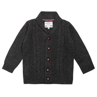Boys Grey Cable Knit Cardigan