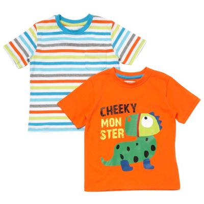 bluezoo Pack of two boys orange t-shirts