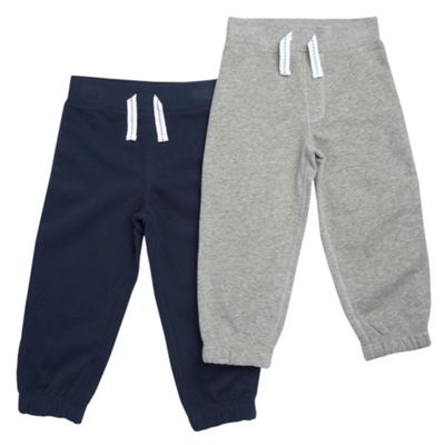 Boy's pack of two navy and grey jogging bottoms                                                                                 