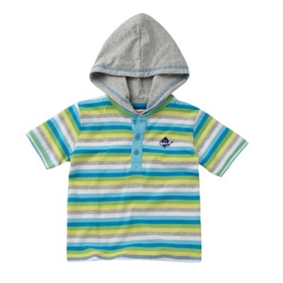 Blue Zoo Boys blue striped hooded t-shirt
