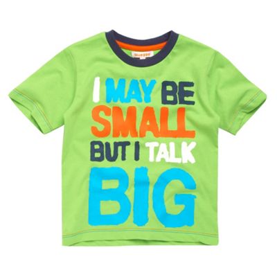 bluezoo Boys green text print t-shirt