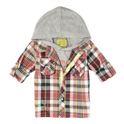 Boys red shirt and mock layer t-shirt set