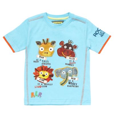 Boys light blue animal print t-shirt