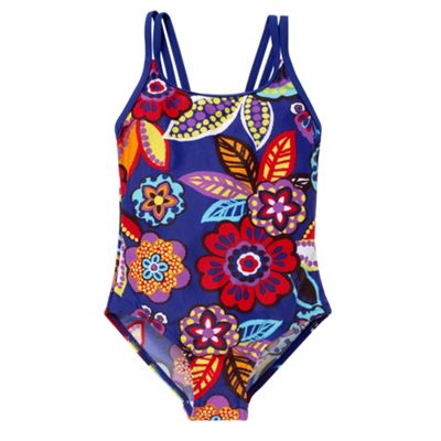 Blue Zoo Dark purple floral swimsuit