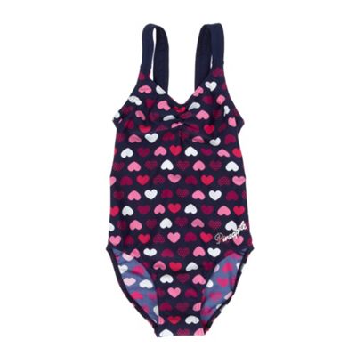 Pineapple Navy heart print girls swimsuit