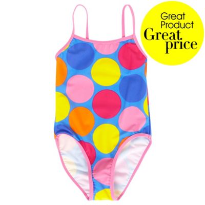 Pink spotted girls swimsuit