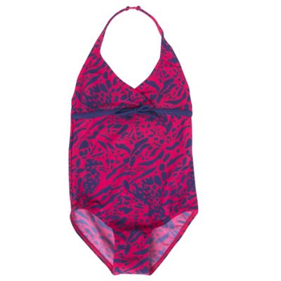 bluezoo Purple girls animal print swimsuit