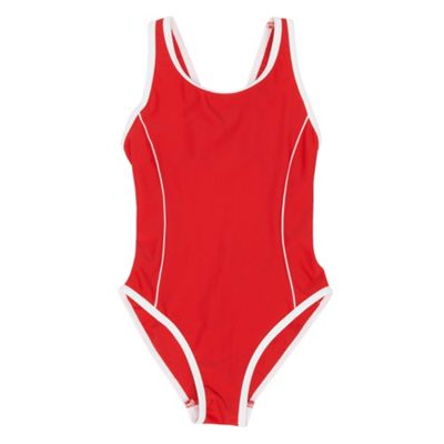bluezoo Girls red basic swimsuit