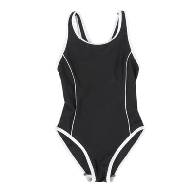 bluezoo Girls black basic swimsuit
