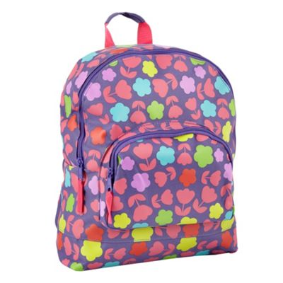 bluezoo Girls purple flower rucksack