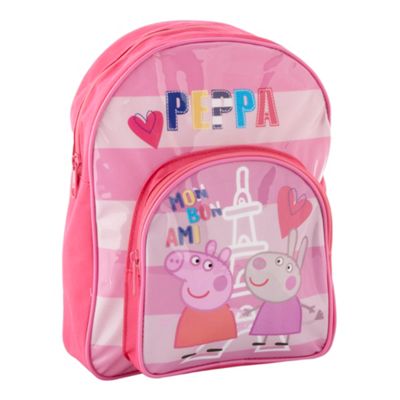 Girls pink Peppa Pig rucksack