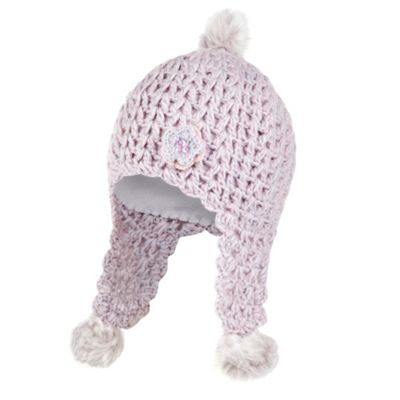 Girls lilac knitted trapper hat