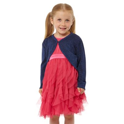 Girl's blue glittery party cardigan                                                                                             