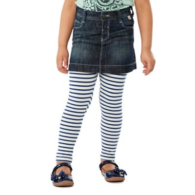 Girl's blue denim skirt and leggings set                                                                                        