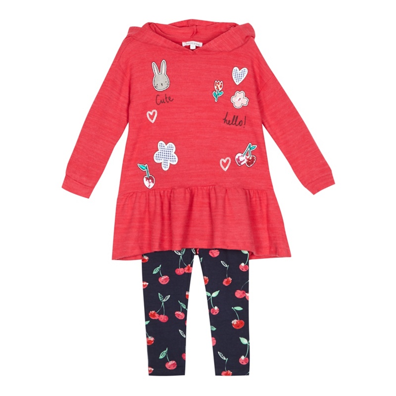 bluezoo - Girls' Pink Applique Hoodie And Leggings Set Review