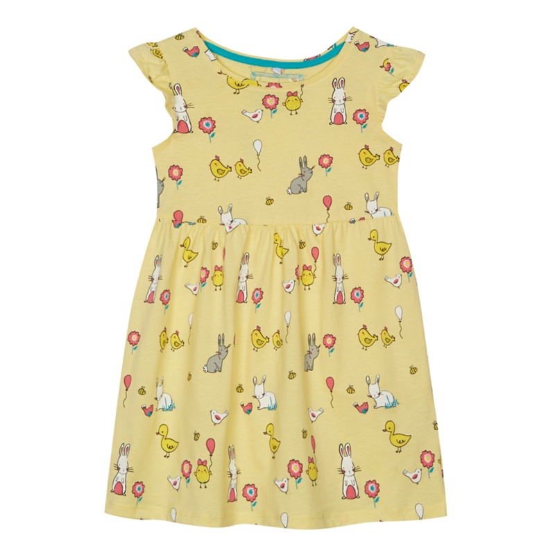 bluezoo - Girls' Yellow Bunny Print Dress Review