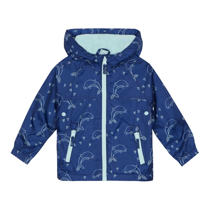 bluezoo - 'Girls' Navy Dolphin Print Shower Resistant Jacket Review