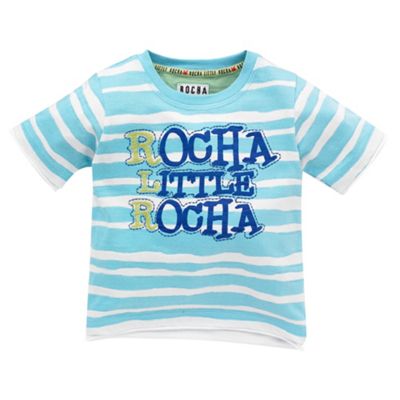 Blue striped logo t-shirt