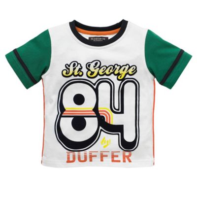 St George by Duffer White flocked 84 t-shirt