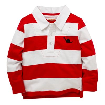 bluezoo Red block stripe rugby shirt