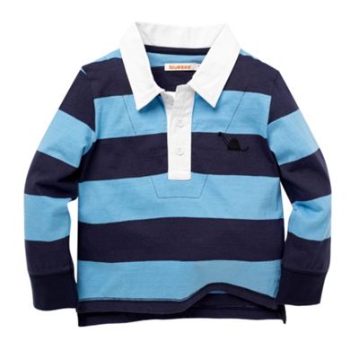 bluezoo Blue block stripe rugby shirt
