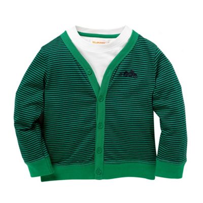 bluezoo Green jersey cardigan and t-shirt set